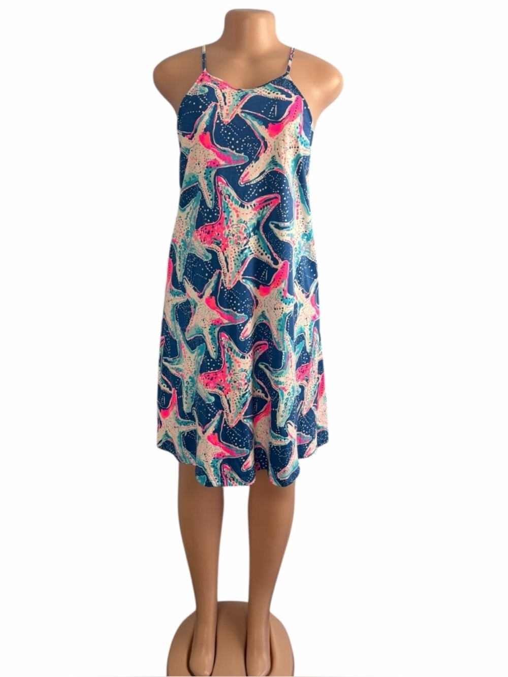 Lilly Pulitzer Margot Swing Dress Indigo Star Struck Halter Sleeveless